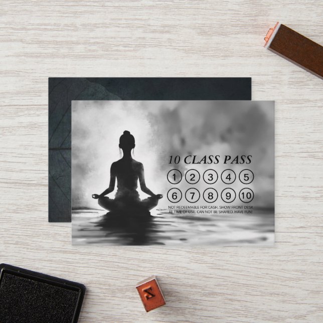 Yoga Medical Instructor Lotus Pose Class Pass Treuekarte (Vorderseite/Rückseite Beispiel)