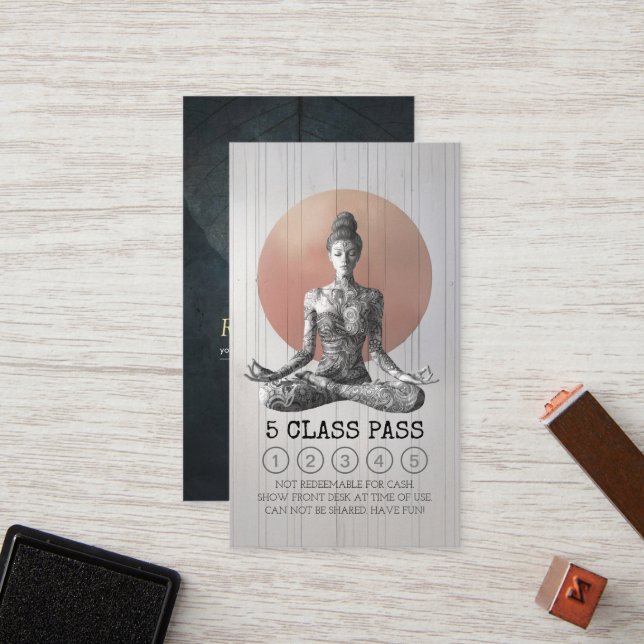 Yoga Medical Instructor Reiki Master Class Pass Treuekarte (Vorderseite/Rückseite Beispiel)
