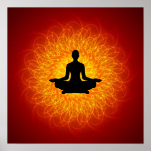 Yoga - Meditation auf Mandala Poster