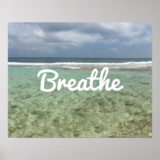 Yoga & Meditation Beach "atmen" Geist Poster (Vorne)