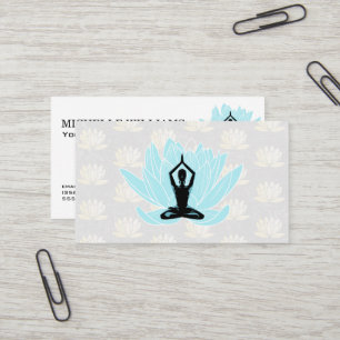 Yoga-Meditation   Blaues Lotus-Blumenmuster Visitenkarte
