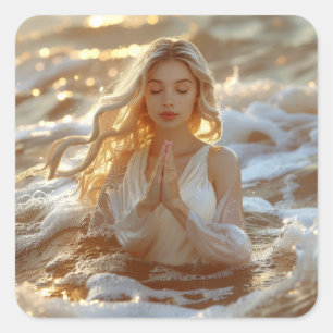 YOGA - MEDITATION - CARPE DIEM - WELLNESS QUADRATISCHER AUFKLEBER