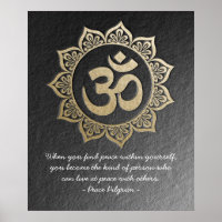 YOGA Meditation Chic Black Gold OM Mandala Quotes