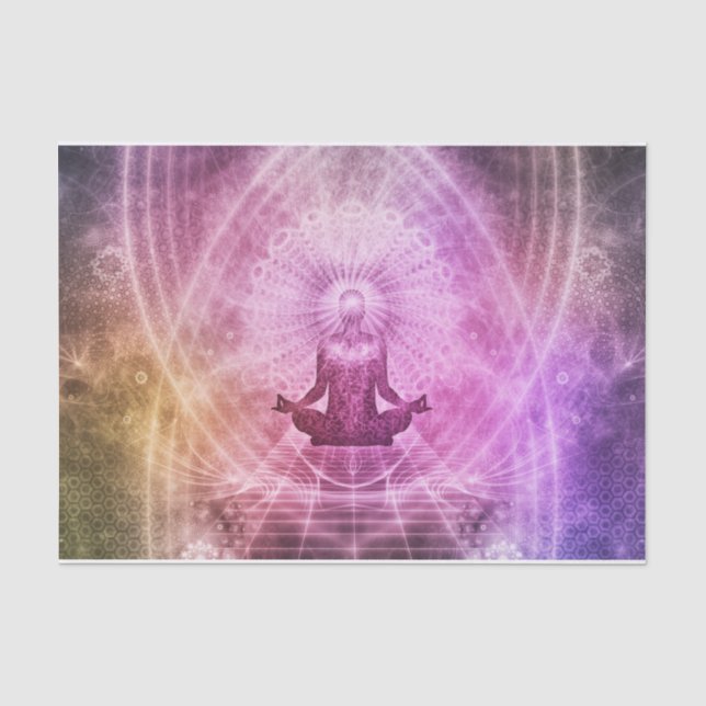 Yoga Meditation Farbenfrohe Kunst Seidenpapier (Vorderseite)