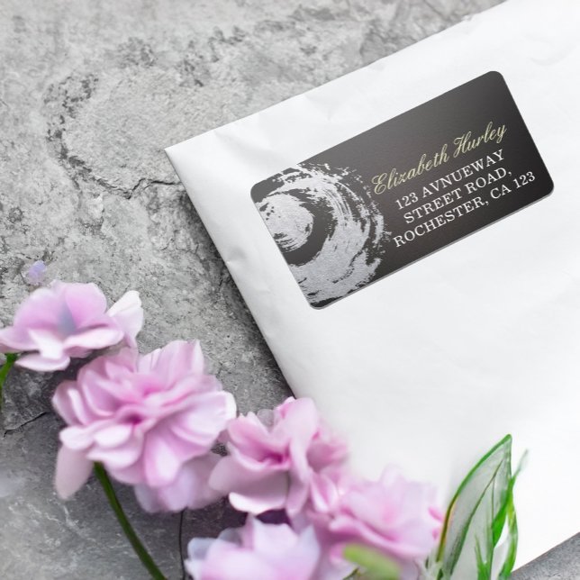 Yoga Meditation Instructor Black Silver ZEN Symbol Adressaufkleber (Von Creator hochgeladen)