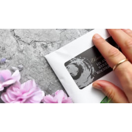 Yoga Meditation Instructor Black Silver ZEN Symbol Adressaufkleber