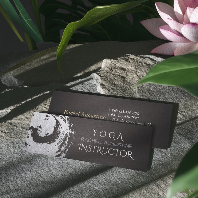 Yoga Meditation Instructor Black Silver ZEN Symbol Mini Visitenkarte (Von Creator hochgeladen)