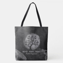 Yoga Meditation Instructor Black & White Tree Logo Tasche
