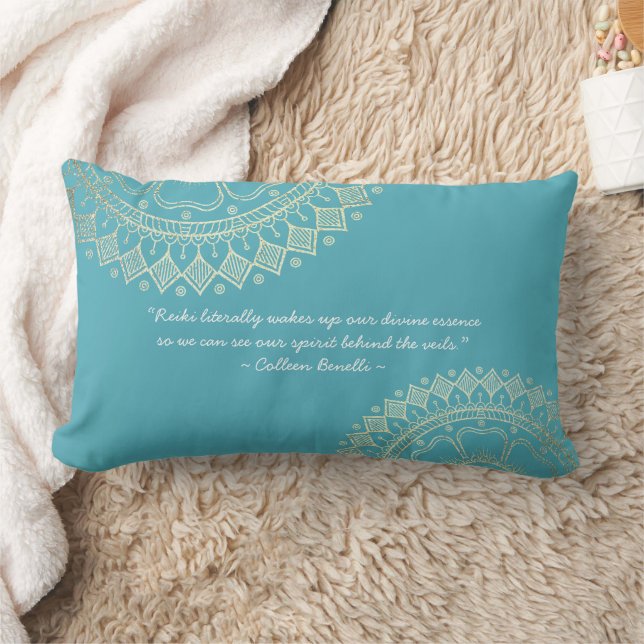Yoga Meditation Instructor Blue Gold Mandala Zitat Lendenkissen (Decke)