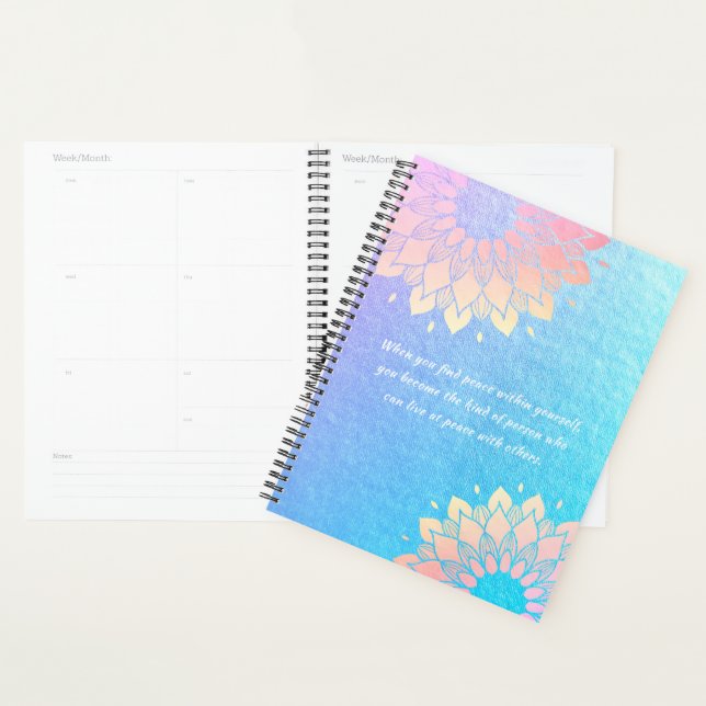 Yoga Meditation Instructor Blue Gold Mandala Zitat Planer (Anzeige)