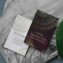 Yoga Meditation Instructor Chic Black Gold Mandala