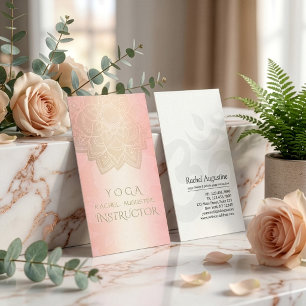 YOGA Meditation-Instructor Chic Roségold Mandala Visitenkarte
