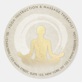 Yoga Meditation Instructor Easy Pose ZEN Symbol Runder Aufkleber