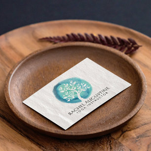 Yoga Meditation Instructor Eleganter Aquamariner W Visitenkarte