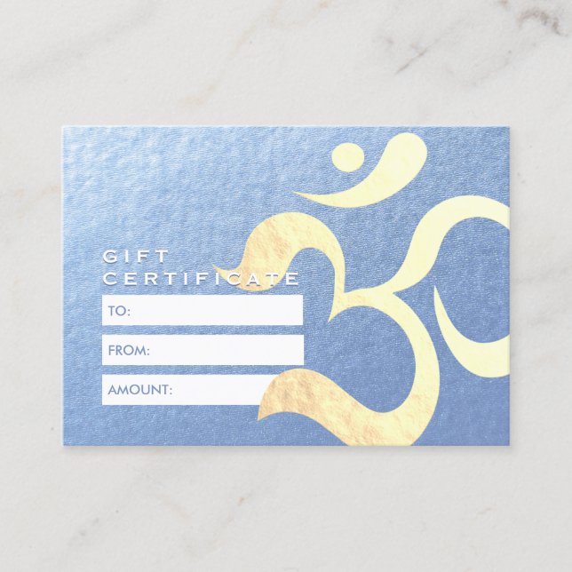 Yoga Meditation Instructor Gift Certificate OM Rabattkarte (Vorderseite)