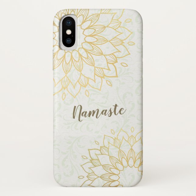 Yoga Meditation Instructor Gold Mandala Blume Case-Mate iPhone Hülle (Rückseite)