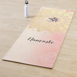 YOGA Meditation Instructor Gold Mandala OM Symbol Yogamatte