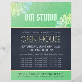 Yoga Meditation Instructor Gold Mandala Open House Flyer