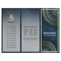 Yoga Meditation Instructor Gold Mandala Tri-Fold