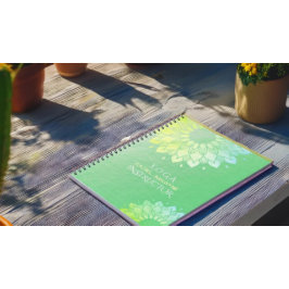 Yoga Meditation Instructor Green Gold Foil Mandala Notizblock