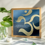 Yoga Meditation Instructor Life Coach OM Quotes Ji<br><div class="desc">Yoga Fitness Studio / Meditation Instructor / Personal Trainer / Life Coach / Heiler / Reiki Master / Massage Therapy Quotes Puzzles . Moderne Imitate Gold Foil Om Symbol auf dunkelblauem Wellenmuster Hintergrund. —Om repräsentiert die unendliche Energie der Göttlichkeit und zeigt, wie wir alle in einer Welt der Harmonie leben...</div>