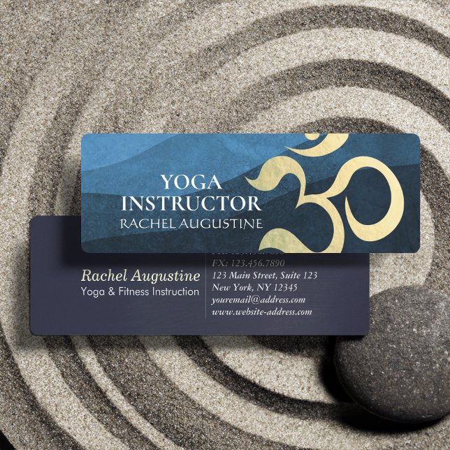 Yoga Meditation Instructor Life Coach OM Symbol Mi Mini Visitenkarte (Von Creator hochgeladen)