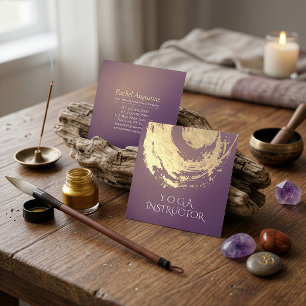 Yoga Meditation Instructor Lila Gold ZEN Symbol Quadratische Visitenkarte