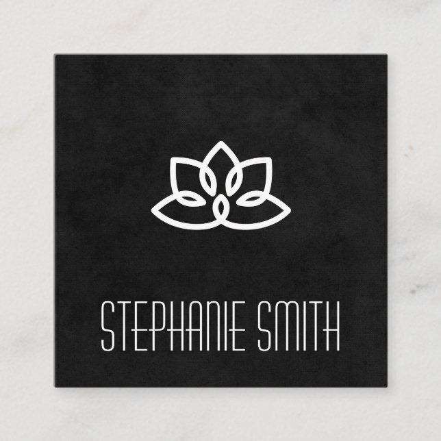 Yoga Meditation Instructor | Lotus Blume Quadratische Visitenkarte (Vorderseite)