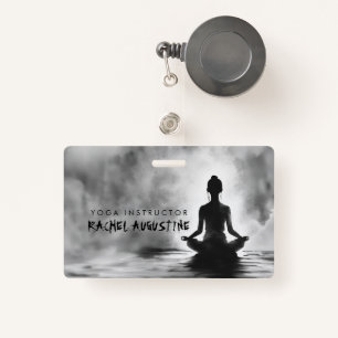 Yoga Meditation Instructor Lotus Pose Tinte Malere Ausweis