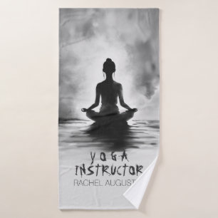 Yoga Meditation Instructor Lotus Pose Tinte Malere Badhandtuch Set