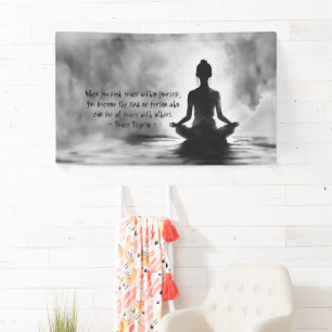 Yoga Meditation Instructor Lotus Pose Tinte Malere Banner