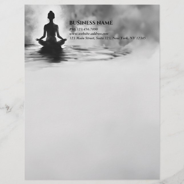 Yoga Meditation Instructor Lotus Pose Tinte Malere Briefbogen (Vorderseite)