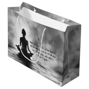 Yoga Meditation Instructor Lotus Pose Tinte Malere Große Geschenktüte