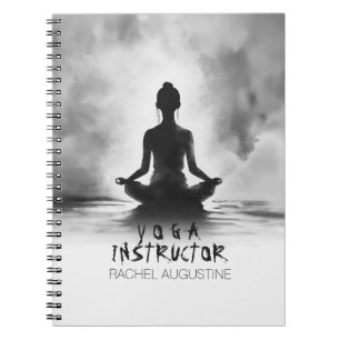 Yoga Meditation Instructor Lotus Pose Tinte Malere Notizblock