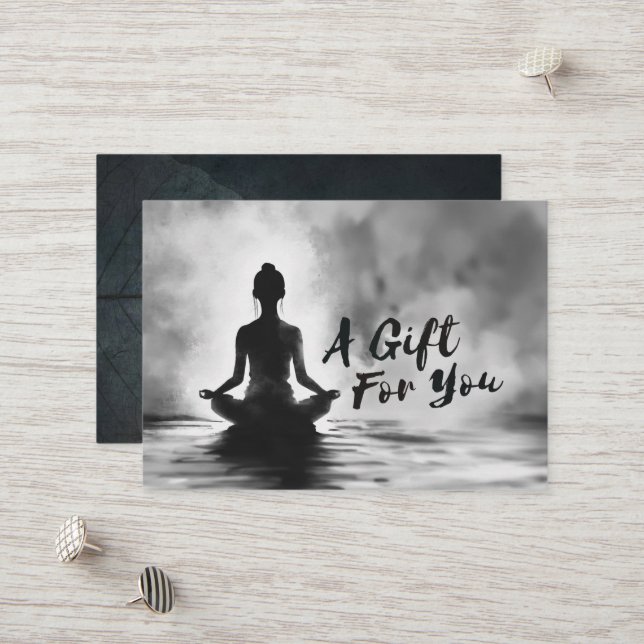 Yoga Meditation Instructor Lotus Pose Tinte Malere Rabattkarte (Vorderseite/Rückseite Beispiel)