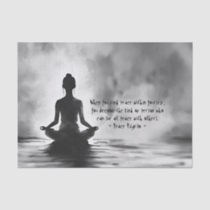 Yoga Meditation Instructor Lotus Pose Tinte Malere Seidenpapier