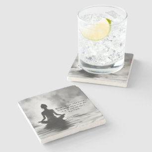 Yoga Meditation Instructor Lotus Pose Tinte Malere Steinuntersetzer