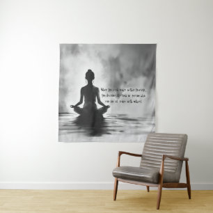 Yoga Meditation Instructor Lotus Pose Tinte Malere Wandteppich