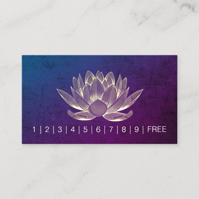 YOGA Meditation Instructor Loyalty Punch Lotus Treuekarte (Vorderseite)