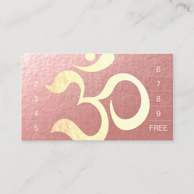 Yoga Meditation Instructor Loyalty Punch Om Symbol Treuekarte (Vorderseite)