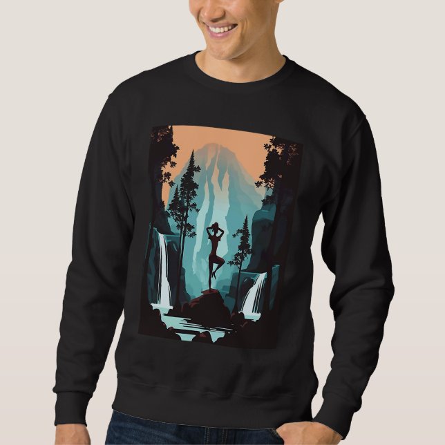 Yoga Meditation Instructor Mom Doing Yoga In Water Sweatshirt (Vorderseite)