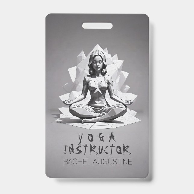 Yoga Meditation Instructor Reiki Master Low Poly Ausweis (Vorderseite)