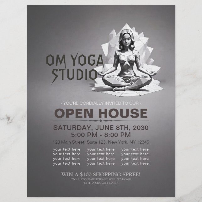 Yoga Meditation Instructor Reiki Master Low Poly Flyer (Vorne)
