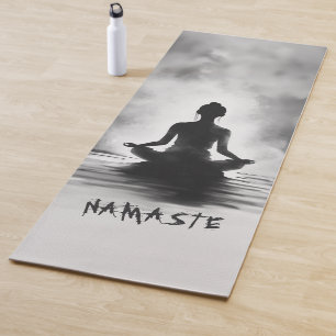 Yoga Meditation Instructor Schwarz-weiß InkPaintin Yogamatte