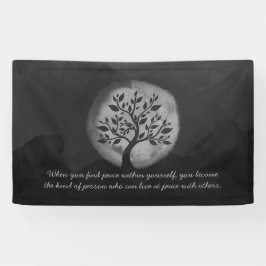 Yoga Meditation Instructor Schwarz-weiß Trefferquo Banner