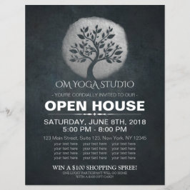 Yoga Meditation Instructor Silver Tree Open House Flyer