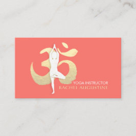 Yoga Meditation Instructor Tree Pose Gold OM Signa Visitenkarte