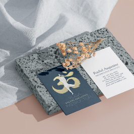 Yoga Meditation Instructor Tree Pose Gold OM Signa Visitenkarte