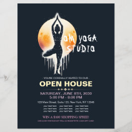 Yoga Meditation Instructor Tree Pose Vollmond Flyer