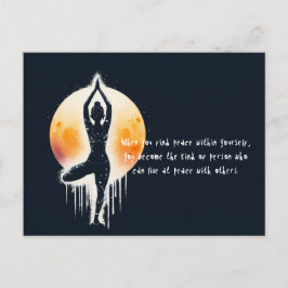 Yoga Meditation Instructor Tree Pose Vollmond Postkarte